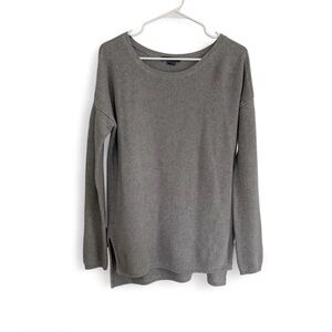 VINCE Women Sweater Long Sleeve Ribbed Gray Tunic Size M Minimalist Preppy